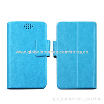 Sliding Universal Leather Folio Cases for Smartphones, Various Materials and Sizes Available